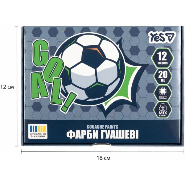 Фото - Краски YES Football 12 цв. 20 мл (230453)